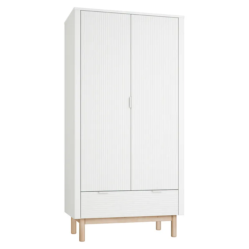 Lit évolutif 60x120 et armoire 2 portes Pinio Miloo Blanc