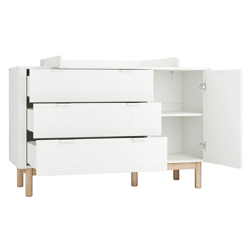 Commode 3 tiroirs 1 porte Pinio Miloo Blanc
