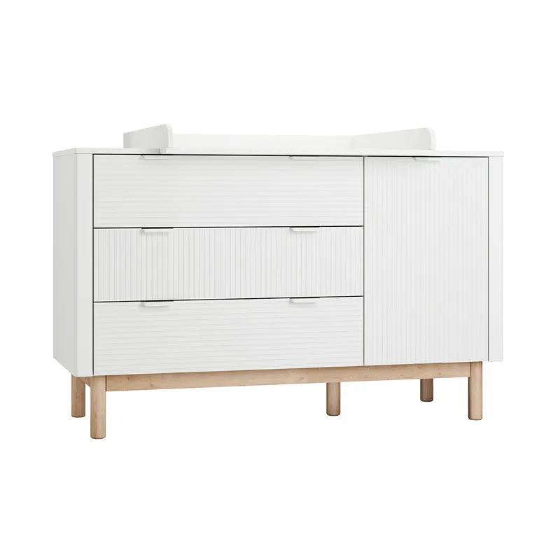 Commode 3 tiroirs 1 porte Pinio Miloo Blanc