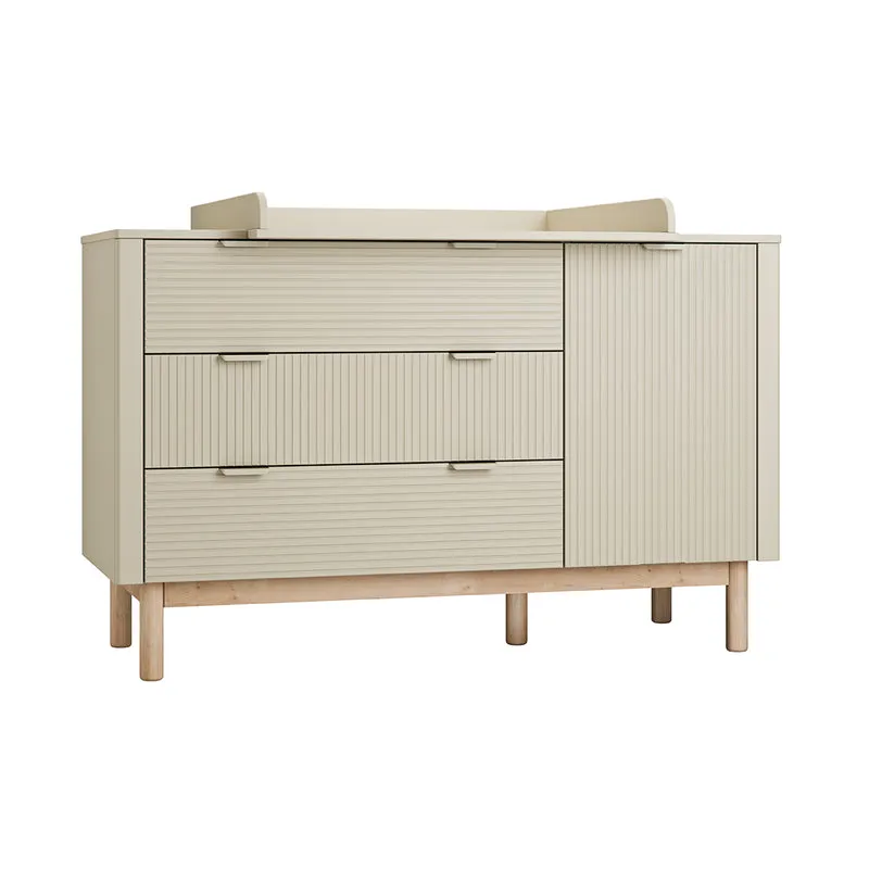 Commode 3 tiroirs 1 porte Pinio Miloo Champagne