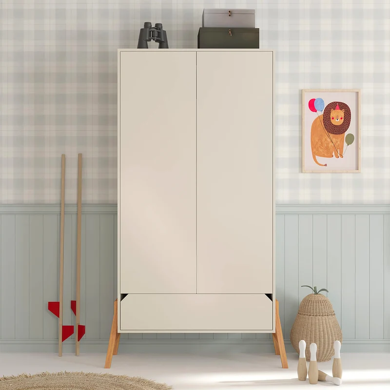 Commode 3 tiroirs et armoire 2 portes Bellamy Lotta Cachemire
