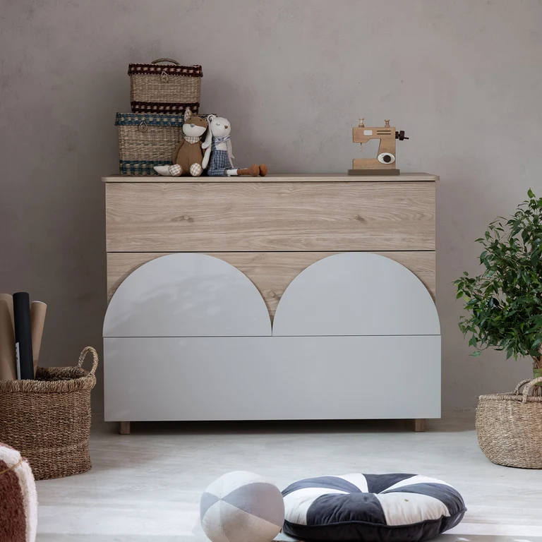 Commode 3 tiroirs Wood Luck Bloom - Cachemire et Bois