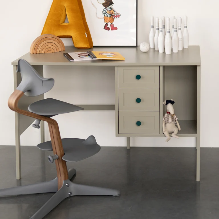 Bureau 3 tiroirs Wood Luck Gabriel - Vert Eucalyptus