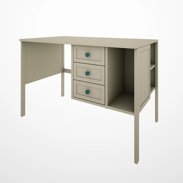Bureau 3 tiroirs Wood Luck Gabriel - Vert Eucalyptus