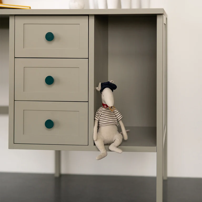 Bureau 3 tiroirs Wood Luck Gabriel - Vert Eucalyptus