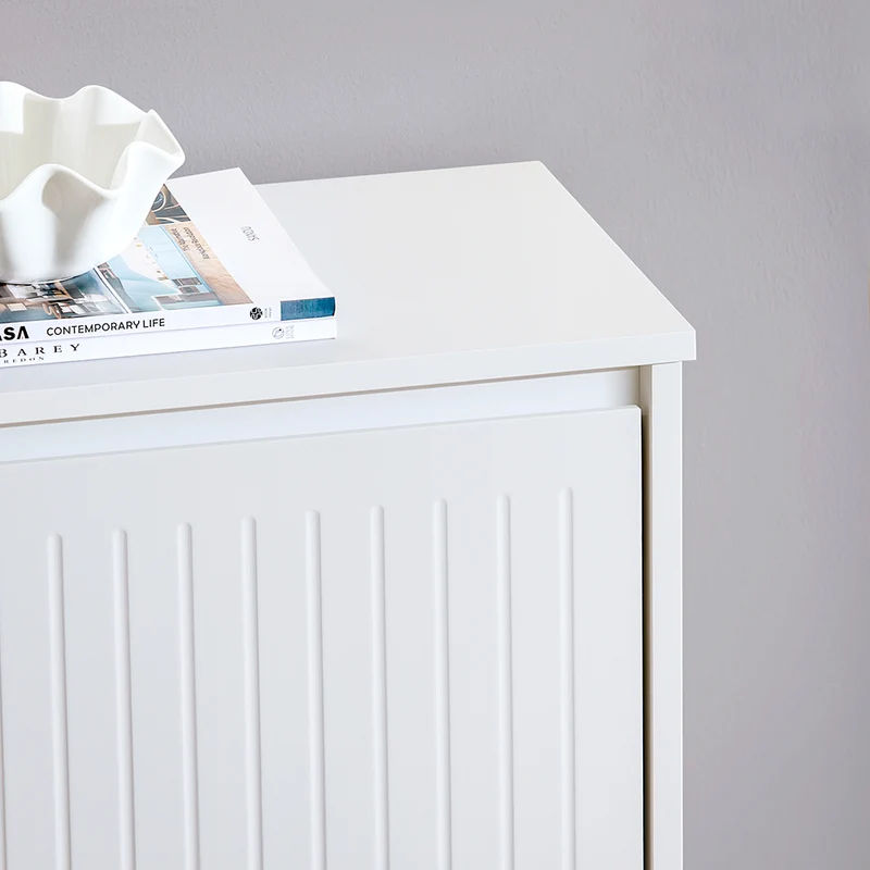 SoBuy FSR165-H-W Meuble à Chaussures à Abattants 3 Niveaux – Rangement Discret pour Entrée – 61x26x120 cm Blanc