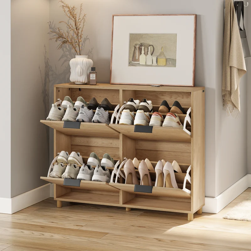 SoBuy FSR214-N Meuble à Chaussures Compact 24 cm de Profondeur – Naturel