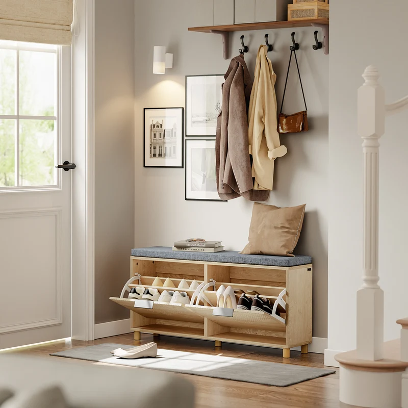 SoBuy FSR211-N Banc à Chaussures d'Entrée 24 cm – Naturel