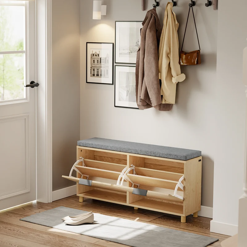 SoBuy FSR211-N Banc à Chaussures d'Entrée 24 cm – Naturel