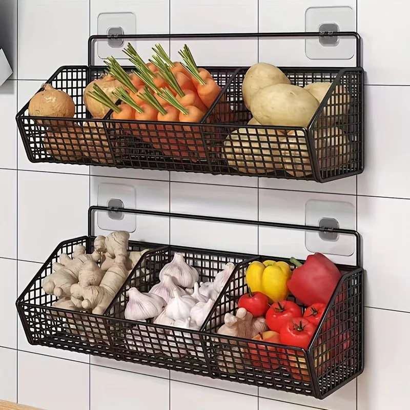 Panier mural métallique pour cuisine