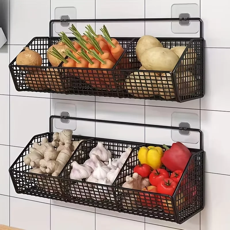 Panier mural métallique pour cuisine