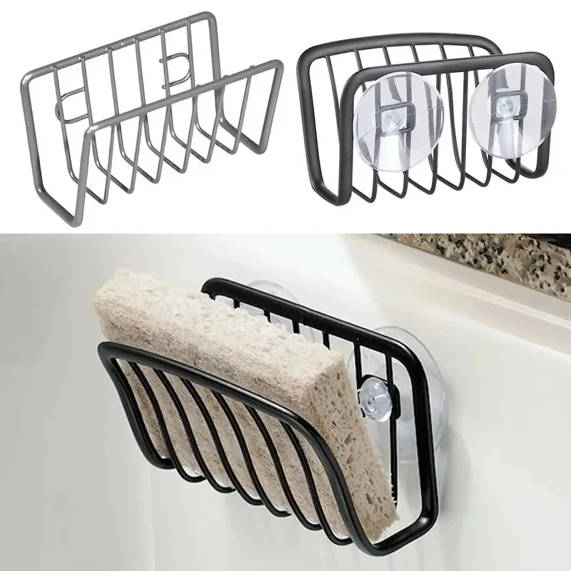 Porte-éponge inox à ventouse