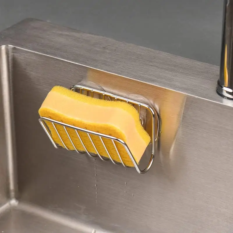 Porte-éponge inox à ventouse