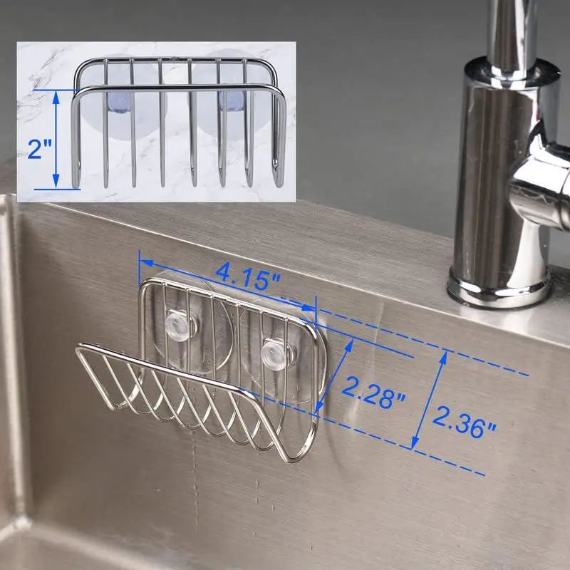 Porte-éponge inox à ventouse