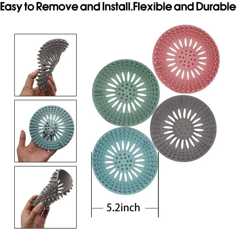 Filtre à cheveux en silicone pour évacuation