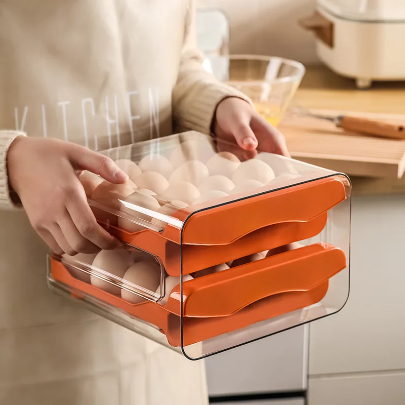 Boîte de rangement à œufs 2 tiroirs pour réfrigérateur