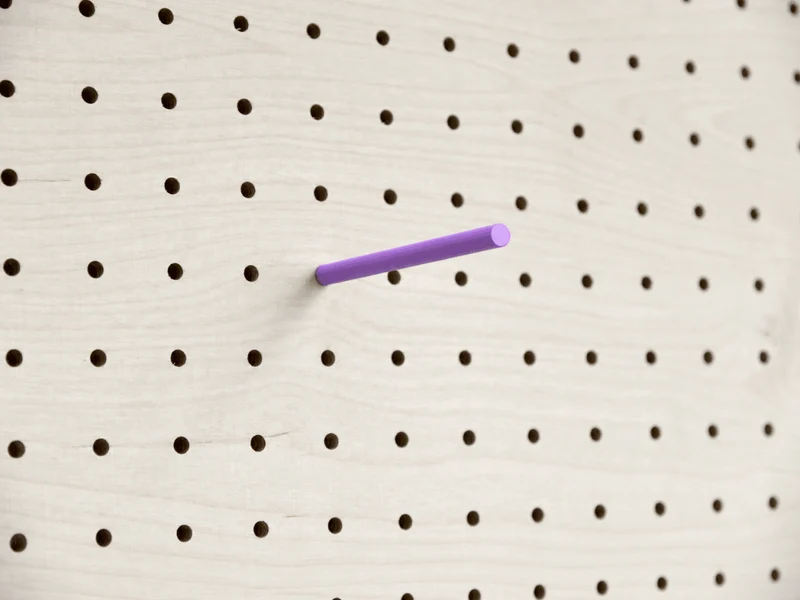 Goupille colorée pour pegboard – tige inox gainée pour panneau perforé