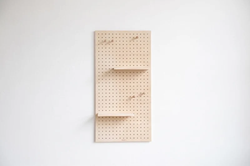Starter Kit pegboard 9 mm – panneau perforé mural modulable 96 x 48 cm + accessoires