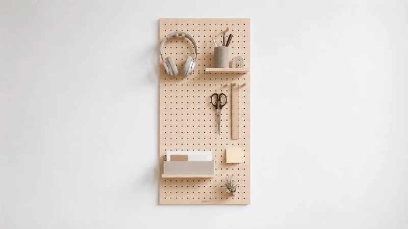 Starter Kit pegboard 9 mm – panneau perforé mural modulable 96 x 48 cm + accessoires