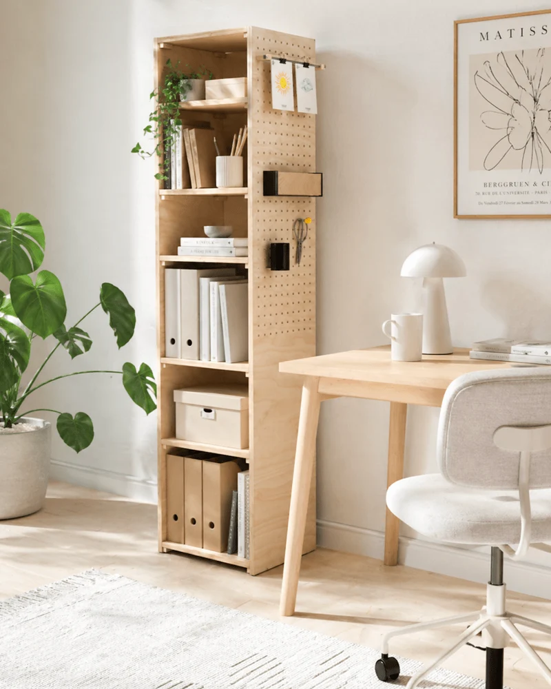 Tour pegboard – colonne de rangement panneau perforé mobile