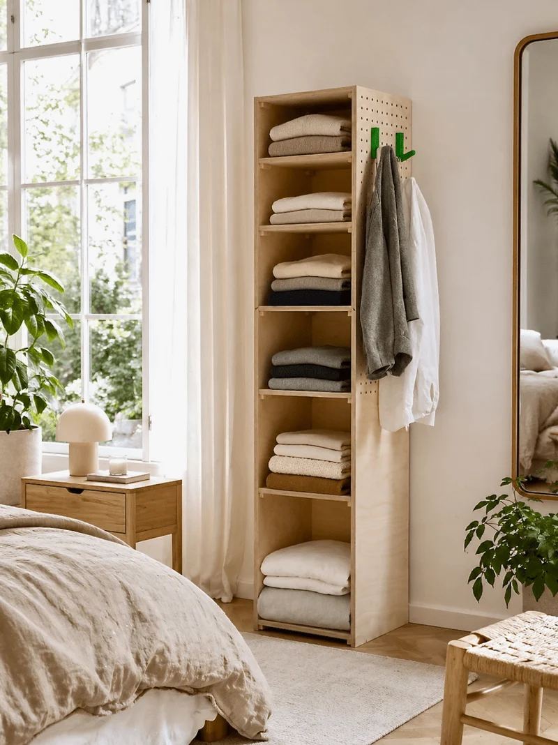 Tour pegboard – colonne de rangement panneau perforé mobile