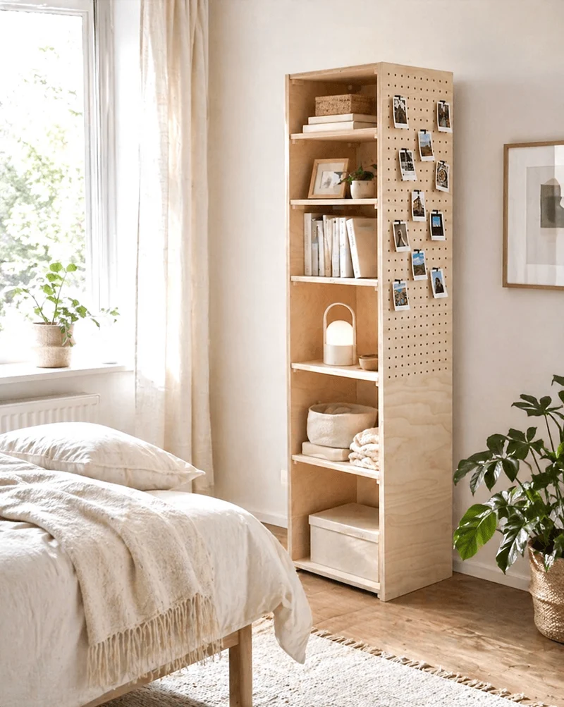 Tour pegboard – colonne de rangement panneau perforé mobile