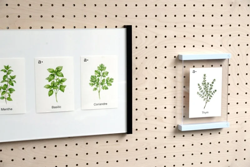 Cartes déco thématiques A6 pour pegboard – décoration murale