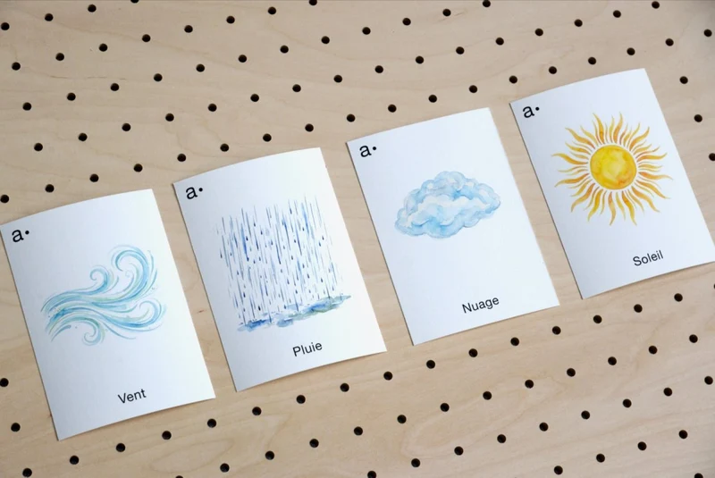 Cartes déco thématiques A6 pour pegboard – décoration murale