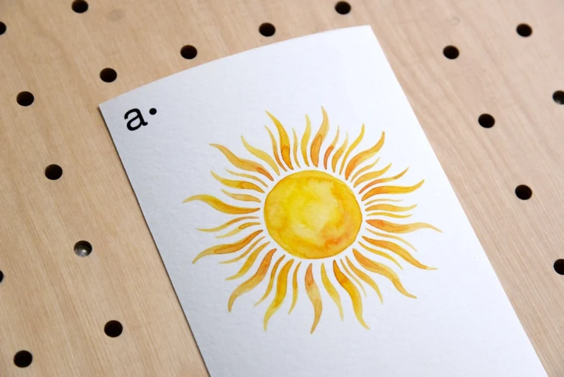 Cartes déco thématiques A6 pour pegboard – décoration murale