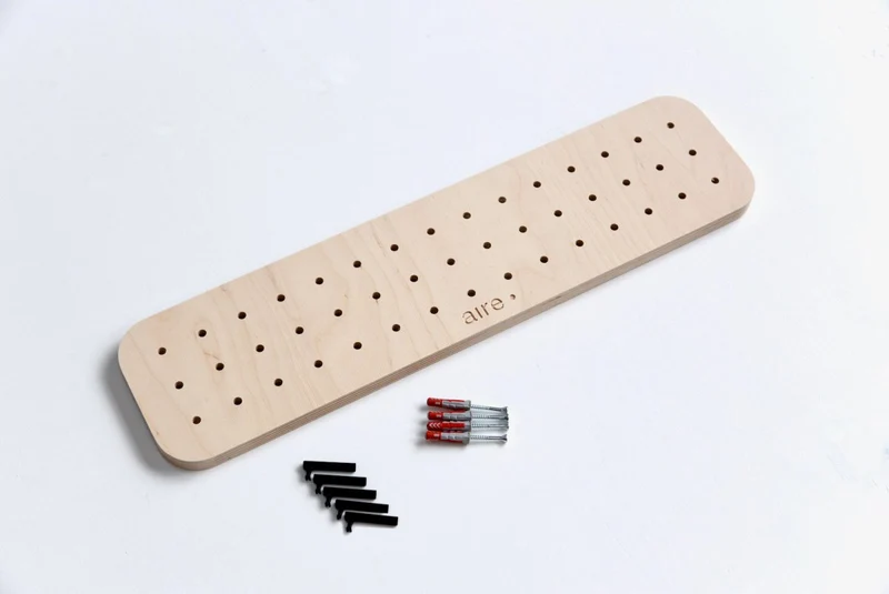 Pegboard porte-photos 48x12 cm – panneau perforé mural avec 5 pinces