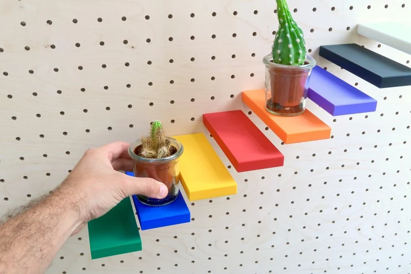 Mini étagère droite pour pegboard – tablette murale panneau perforé