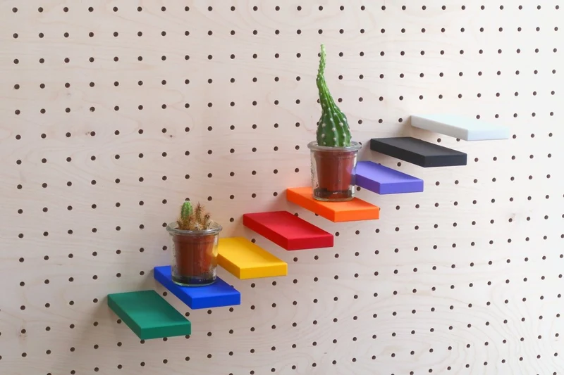 Mini étagère droite pour pegboard – tablette murale panneau perforé