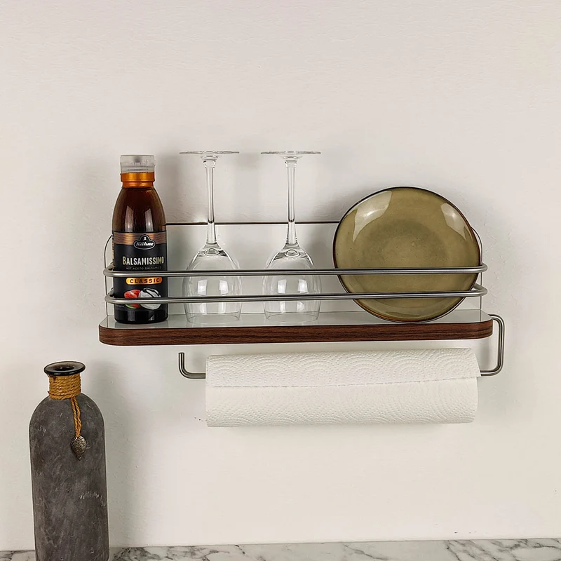 Étagère magnétique pour camping-car et caravane, comme porte-rouleau de cuisine et étagère à épices