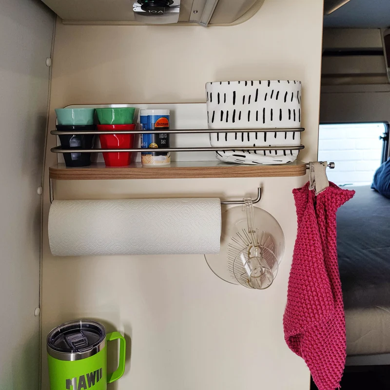 Étagère magnétique pour camping-car et caravane, comme porte-rouleau de cuisine et étagère à épices