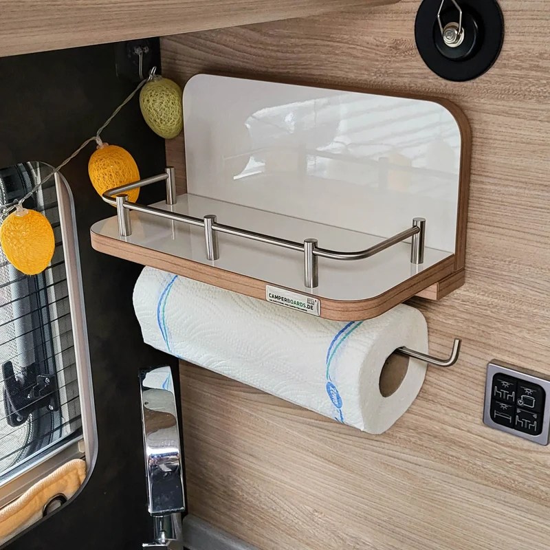 Etagère pour fourgon, camping-car et caravane, sans perçage et multifonctionnelle