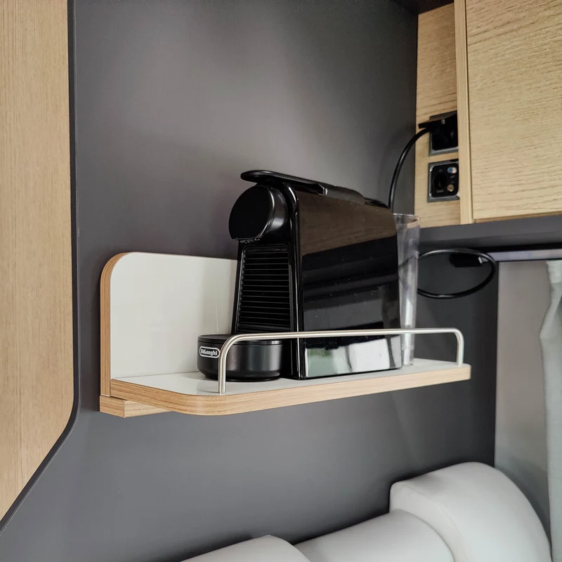 Etagère pour fourgon, camping-car et caravane, sans perçage et multifonctionnelle