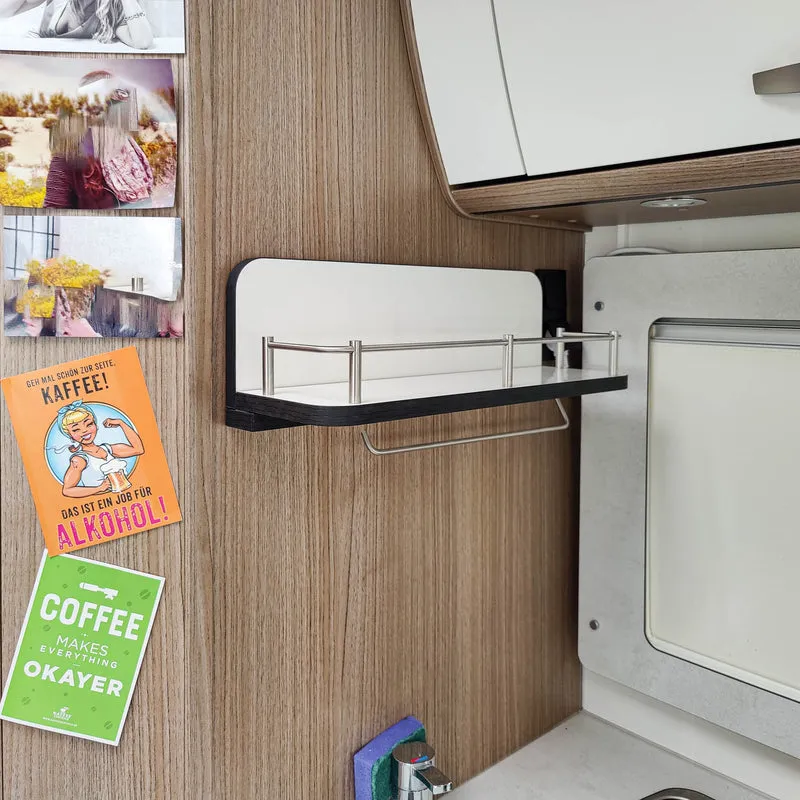 Etagère pour fourgon, camping-car et caravane, sans perçage et multifonctionnelle