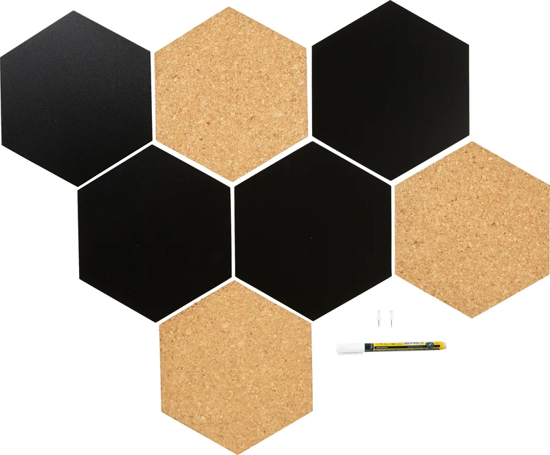 HEXAGON Kreide-/ Korktafel