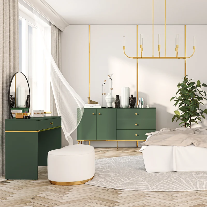 Console Coiffeuse 1 tiroir Thalia Vert