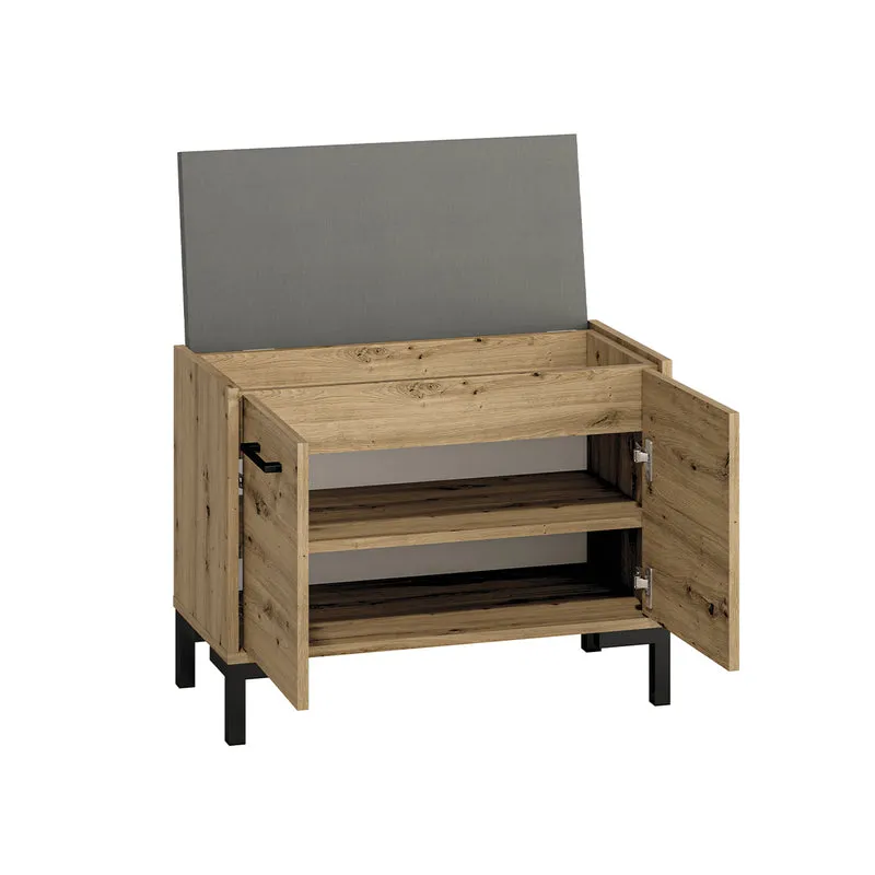 Banc meuble à chaussures 2 portes Liora Bois