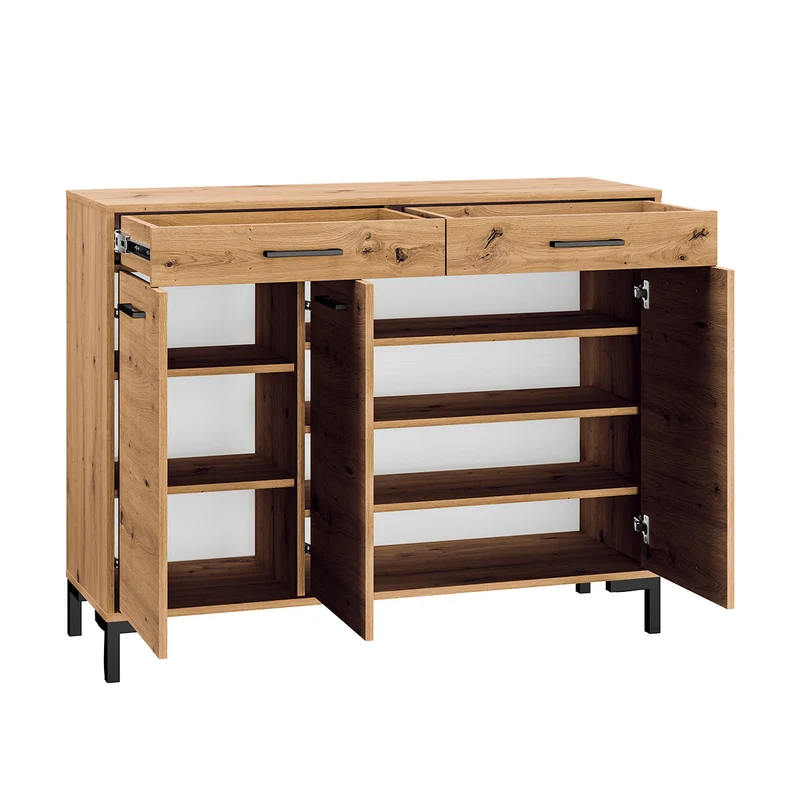 Meuble à chaussure 3 portes 2 tiroirs Liora Bois