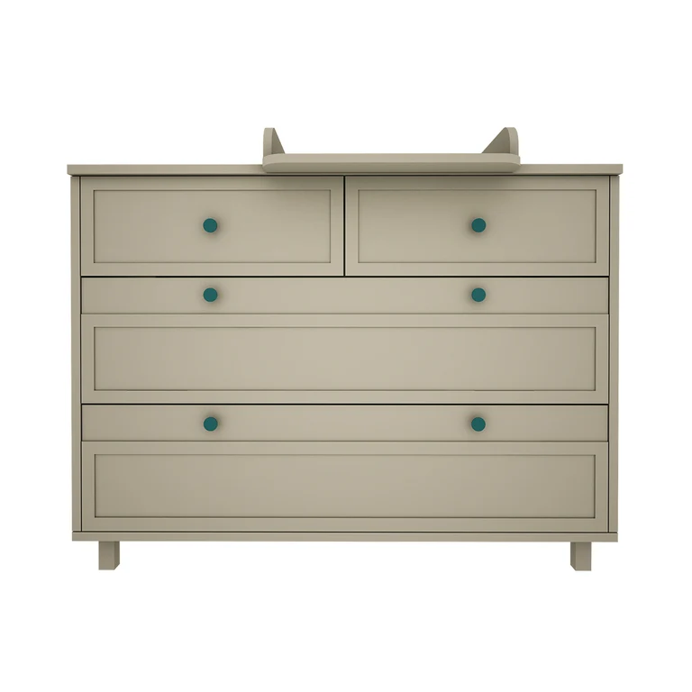 Chambre complète lit évolutif 70x140 commode à langer et armoire 2 portes Wood Luck Gabriel - Vert Eucalyptus