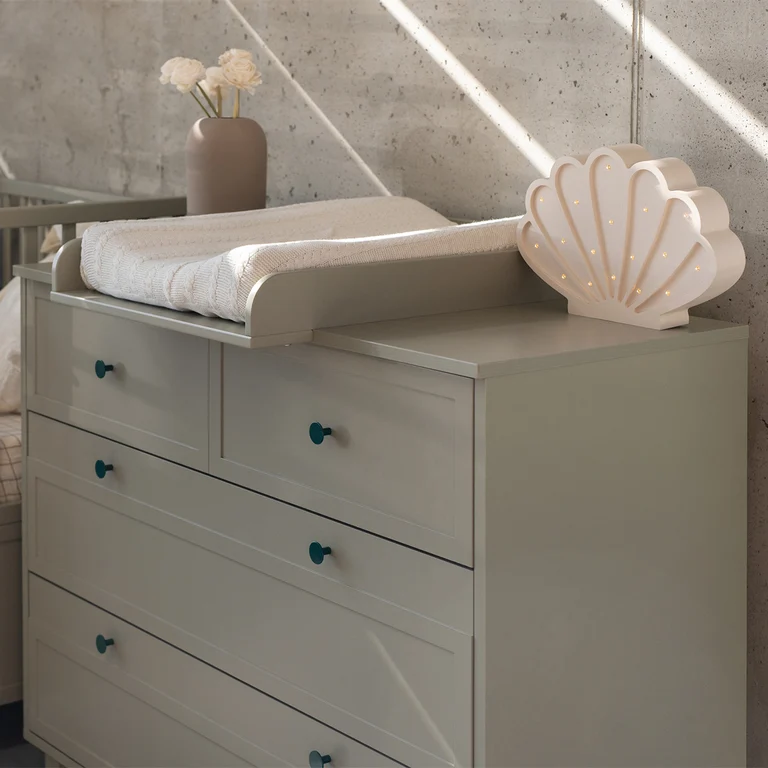 Chambre complète lit évolutif 70x140 commode à langer et armoire 2 portes Wood Luck Gabriel - Vert Eucalyptus