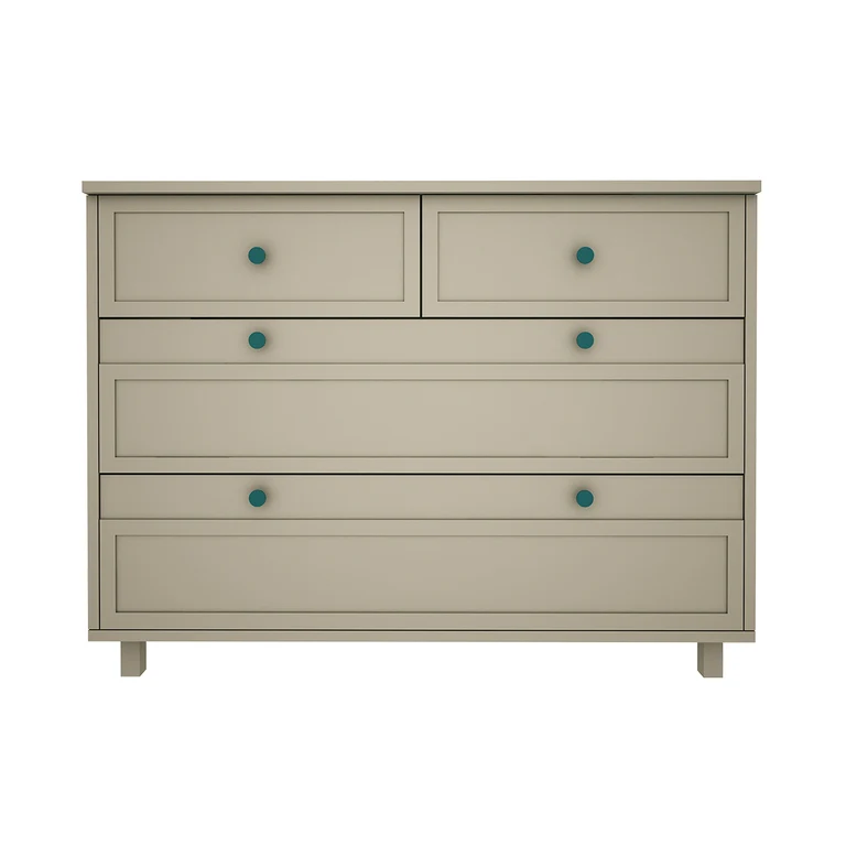 Lit évolutif 70x140 et commode 4 tiroirs Wood Luck Gabriel - Vert Eucalyptus