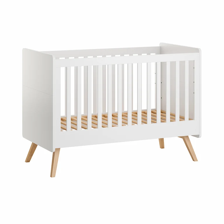 Lit évolutif 70x140 sommier inclus Vox Vintage Blanc et Bois