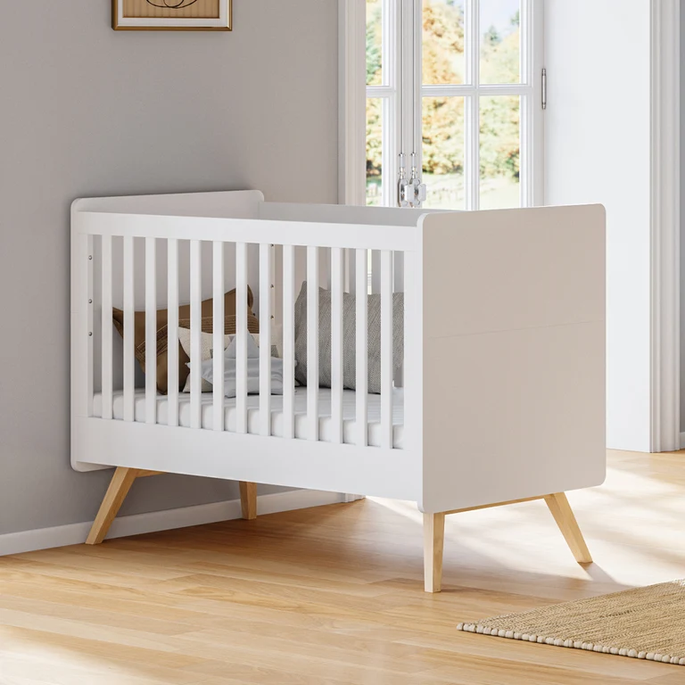 Lit évolutif 70x140 sommier inclus Vox Vintage Blanc et Bois