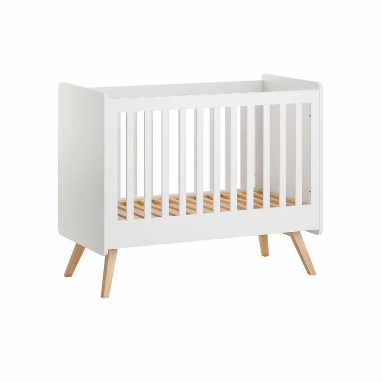Chambre complète lit bébé 60x120 commode à langer et armoire 2 portes Vox Vintage Blanc et Bois