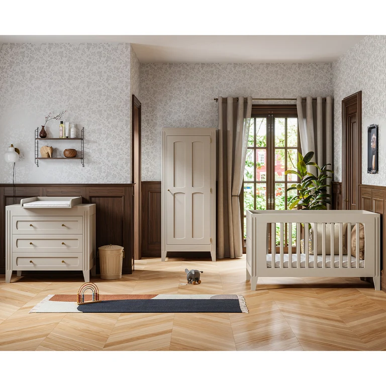 Lit évolutif 70x140 et armoire 1 porte Vox Milenne Cachemire