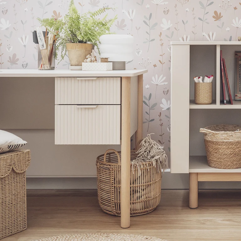 Bureau 4 tiroirs Pinio Miloo Champagne