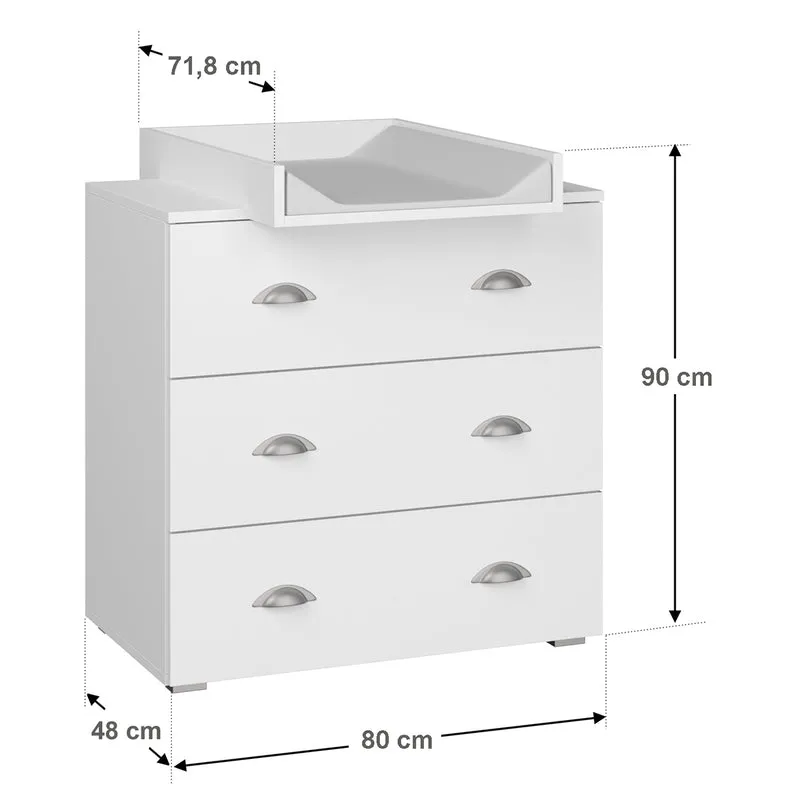 Commode avec plan à langer Lio Blanc